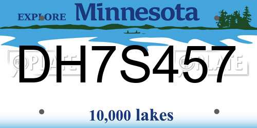 DH7S457 Minnesota License Plate