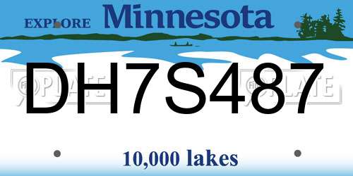 DH7S487 Minnesota License Plate