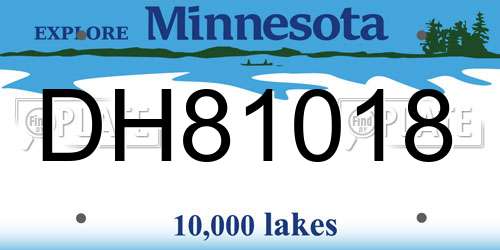 DH81018 Minnesota License Plate