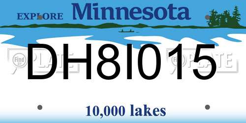 DH8I015 Minnesota License Plate