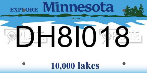DH8I018 Minnesota License Plate