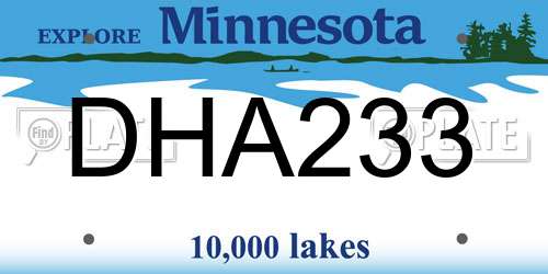 DHA233 Minnesota License Plate