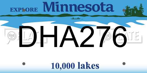 DHA276 Minnesota License Plate