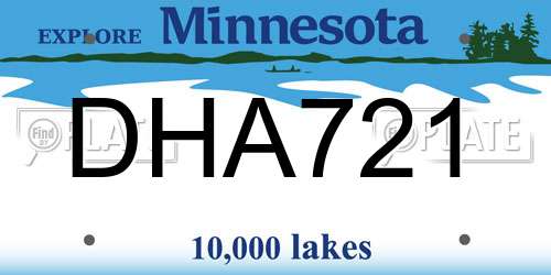 DHA721 Minnesota License Plate