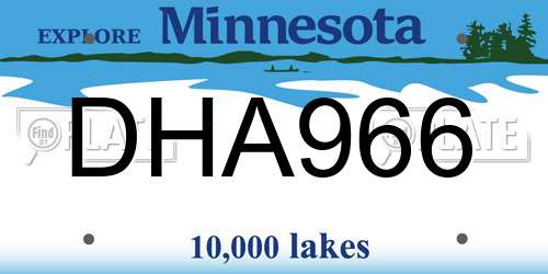DHA966 Minnesota License Plate