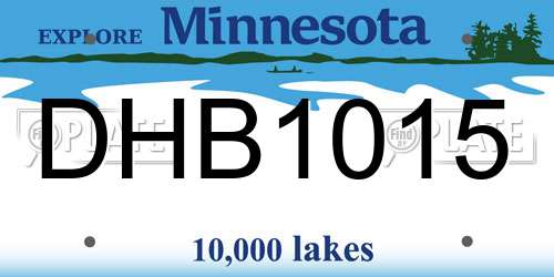 DHB1015 Minnesota License Plate