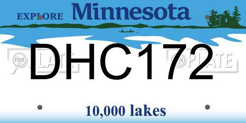 DHC172 Minnesota License Plate