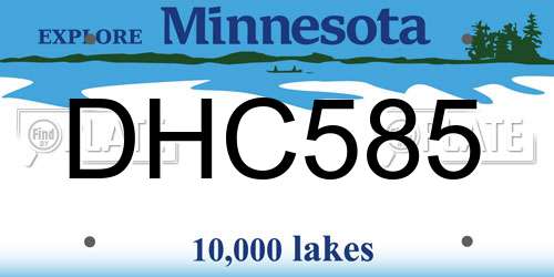 DHC585 Minnesota License Plate