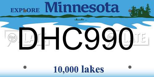 DHC990 Minnesota License Plate
