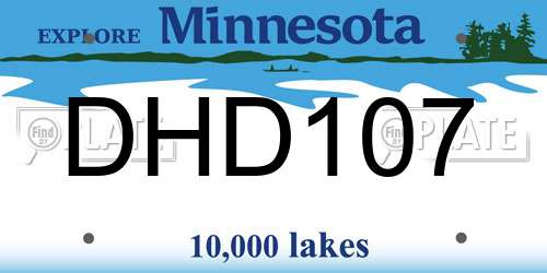 DHD107 Minnesota License Plate