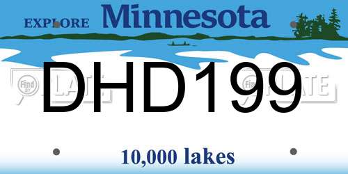 DHD199 Minnesota License Plate