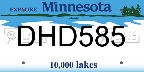 DHD585 Minnesota License Plate