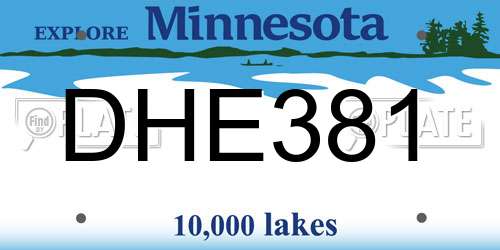 DHE381 Minnesota License Plate