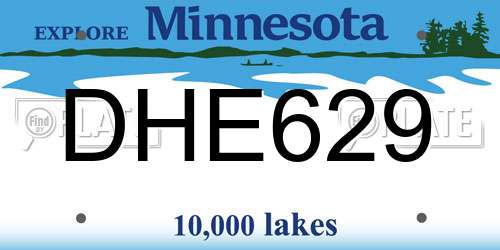 DHE629 Minnesota License Plate