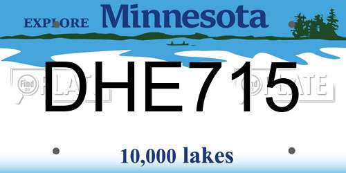 DHE715 Minnesota License Plate