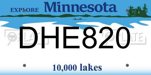 DHE820 Minnesota License Plate