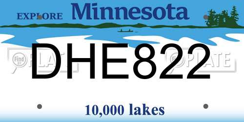 DHE822 Minnesota License Plate