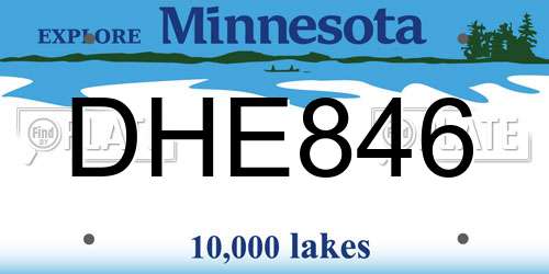DHE846 Minnesota License Plate
