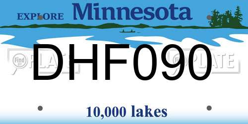 DHF090 Minnesota License Plate