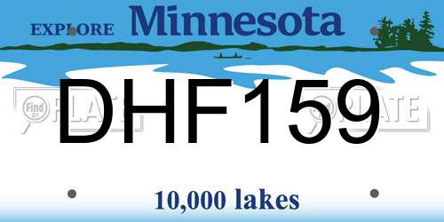 DHF159 Minnesota License Plate