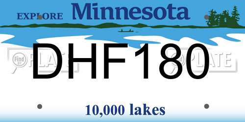 DHF180 Minnesota License Plate