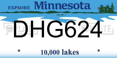 DHG624 Minnesota License Plate