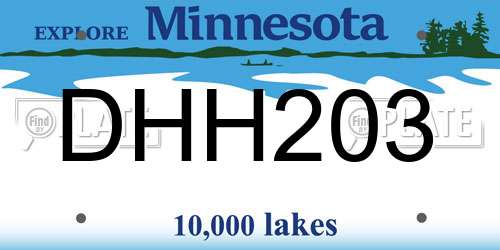 DHH203 Minnesota License Plate