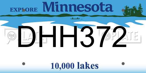 DHH372 Minnesota License Plate