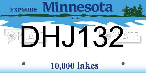 DHJ132 Minnesota License Plate