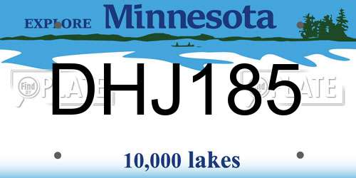 DHJ185 Minnesota License Plate