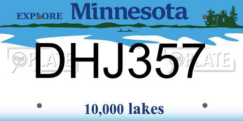 DHJ357 Minnesota License Plate