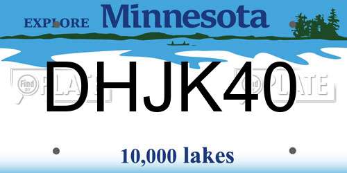 DHJK40 Minnesota License Plate