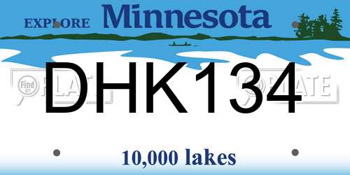 DHK134 Minnesota License Plate