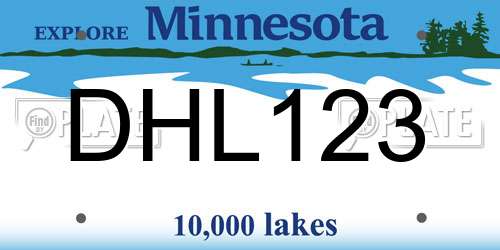 DHL123 Minnesota License Plate