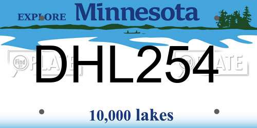 DHL254 Minnesota License Plate