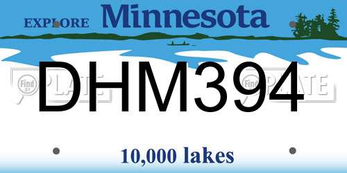 DHM394 Minnesota License Plate