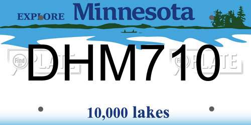DHM710 Minnesota License Plate