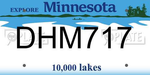 DHM717 Minnesota License Plate