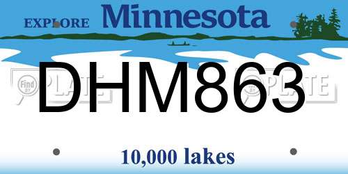 DHM863 Minnesota License Plate
