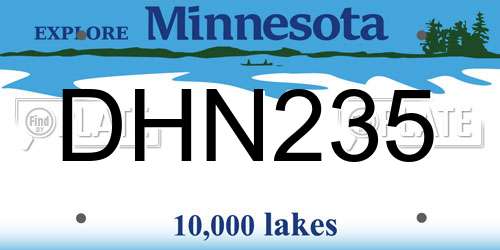 DHN235 Minnesota License Plate