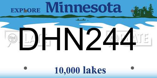 DHN244 Minnesota License Plate