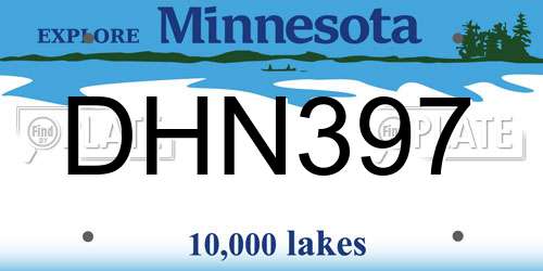 DHN397 Minnesota License Plate