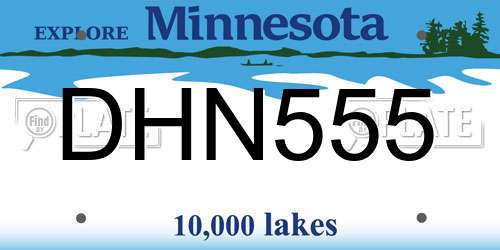 DHN555 Minnesota License Plate