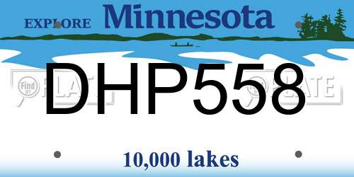 DHP558 Minnesota License Plate