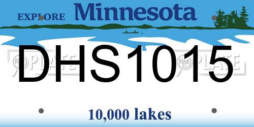 DHS1015 Minnesota License Plate