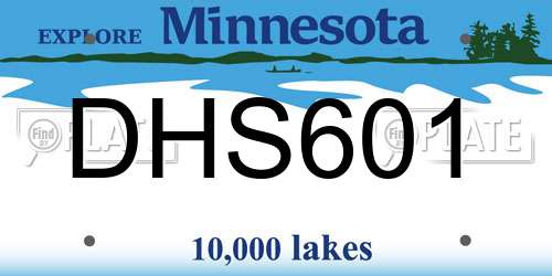 DHS601 Minnesota License Plate