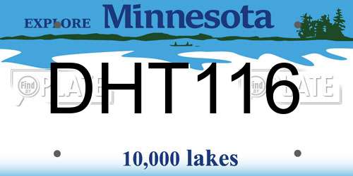 DHT116 Minnesota License Plate
