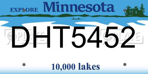 DHT5452 Minnesota License Plate