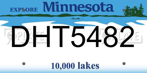 DHT5482 Minnesota License Plate