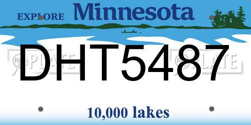 DHT5487 Minnesota License Plate